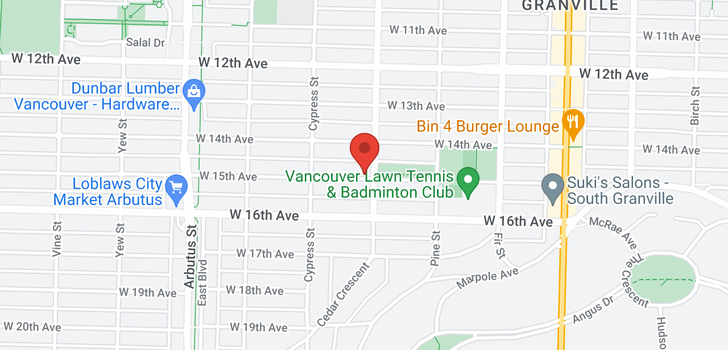 map of 1815 W 15TH AVENUE